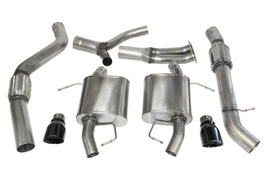Corsa 07-12 BMW 335i Touring E91 Black Sport Cat-Back Exhaust - Down