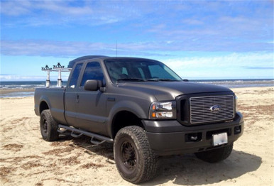 N-Fab Nerf Step 99-16 Ford F-250/350 Super Duty SuperCab 8ft Bed - Gloss  Black - Bed Access - 3in - Down East Offroad