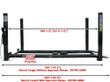 CAE-9000SD 4 Post Standard Lift - Dimensions