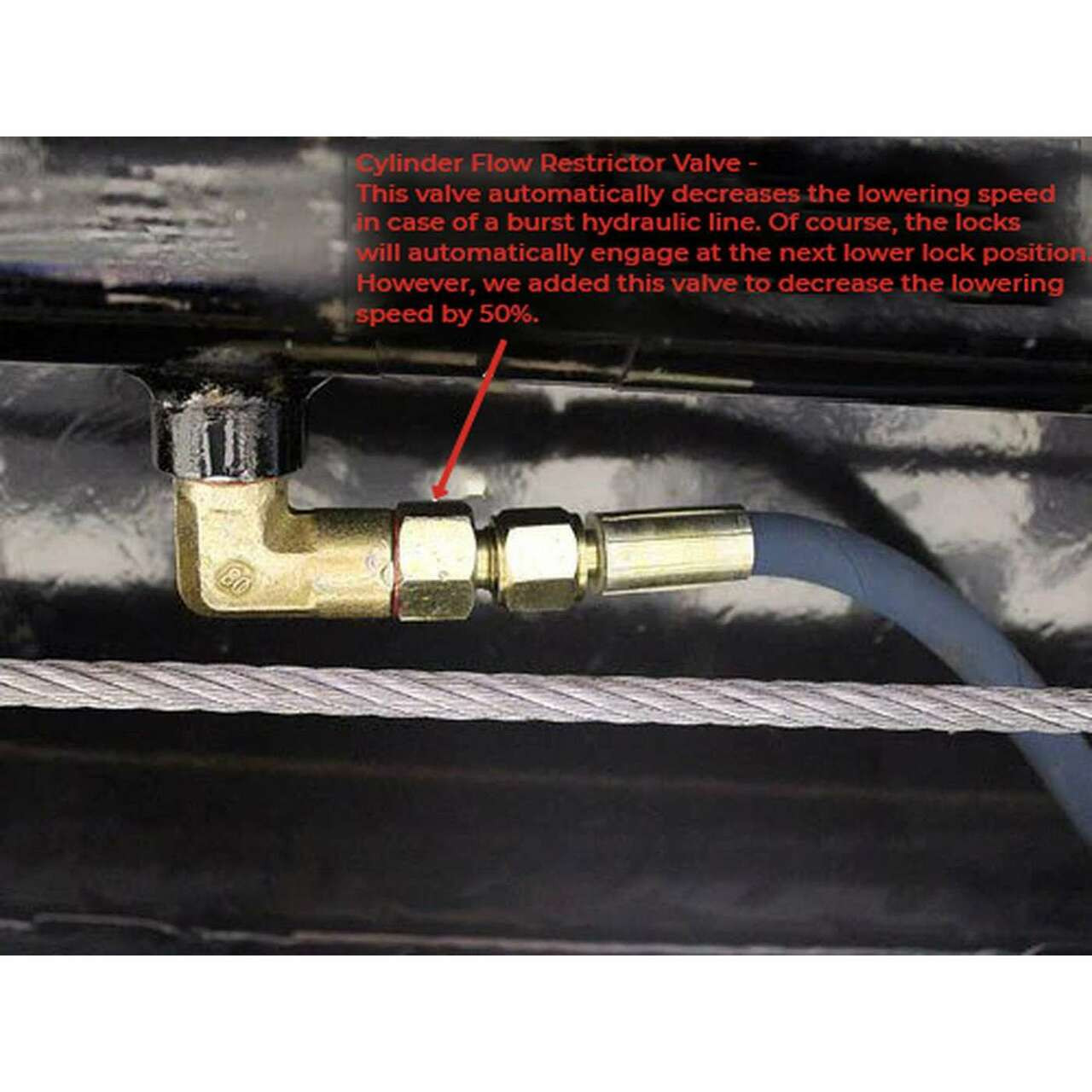 8000 LB 4 Post Lift Standard  Flow Restrictor