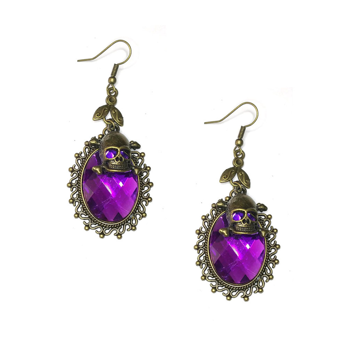 Dark Purple Genuine 8MM Amethyst Gemstone Earring and Necklace Set in -  Tahmi