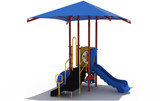 Sweet Pea commercial playground back view shown in primary color option.