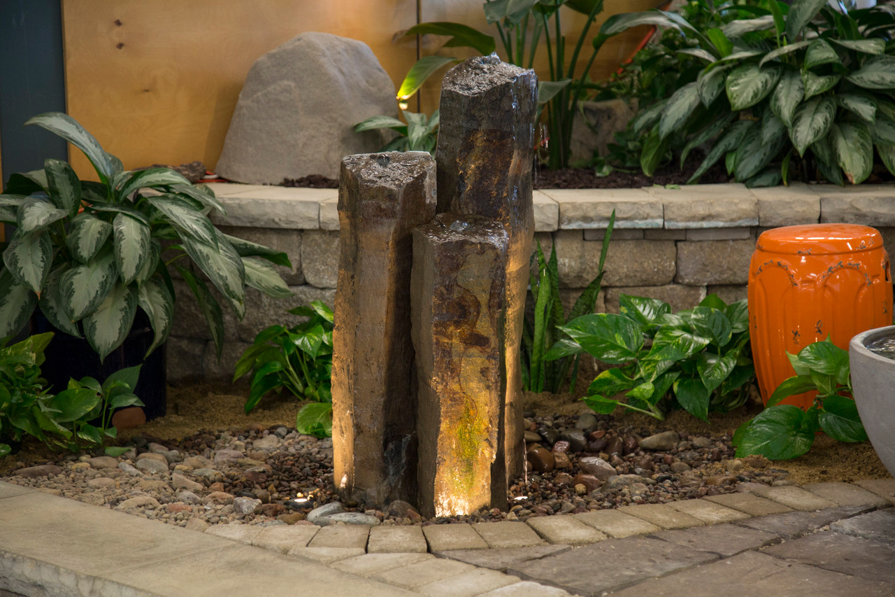 58089 - Mongolian Basalt Column Set of 3 Landscape Fountain Kit