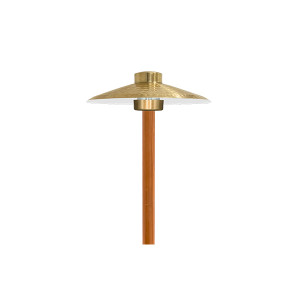ENHANCER9-30D Area Light with 9" Round Hat (Distressed Brass)
