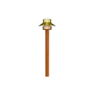 PATHFINDER4-30D Path Light with 4" Round Hat (Distressed Brass)