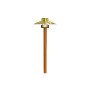 PATHFINDER6-30 Path Light with 6" Round Hat (Natural Brass)
