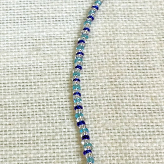 Transparent Blue Fade Seed Bead Bracelet