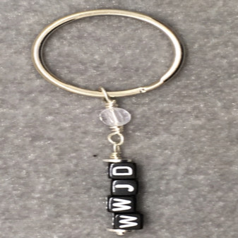 WWJD Black Cube Keychain