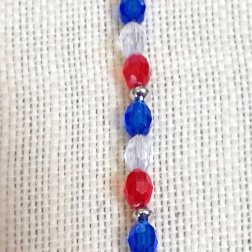 6mm Faceted Patriotic Bracelet