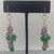 Mardi Gras Cluster Earrings