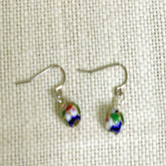 Blue Cloissonne Earrings