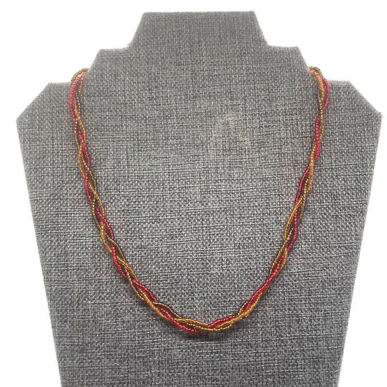 Autumn Braided Seed Bead Necklace
