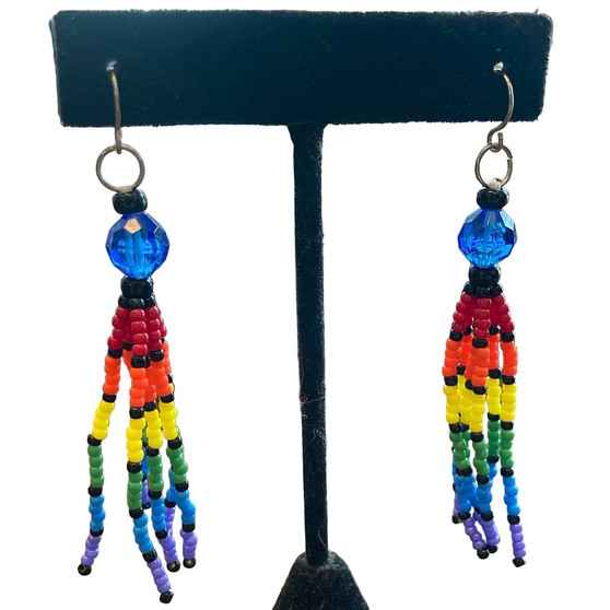 Rainbow stripe earrings
