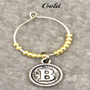 Round Alphabet Wine Charm-B