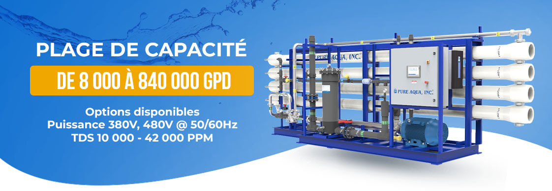seawater desalination reverse osmosis industrial systems SWRO 8000-500000 gpd specifications