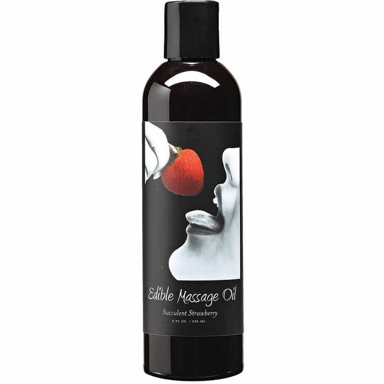 Earthly Body Edible Massage Oil-Succulent Strawberry 8oz