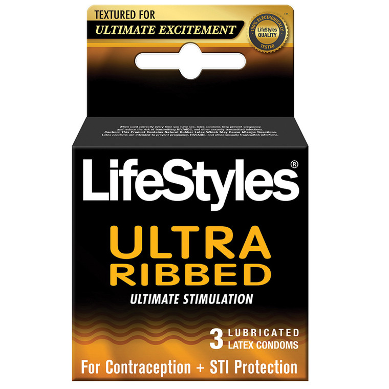 Lifestyles Ultra Ribbed Condoms (3 Pack)