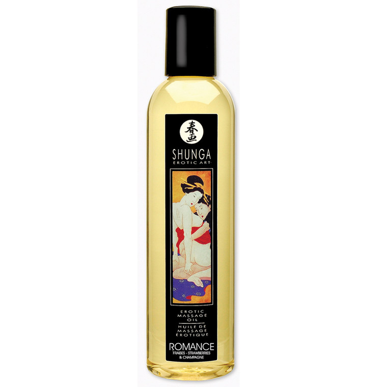 Shunga Erotic Massage Oil Romance-Sparkling Strawberry Wine 8.5oz