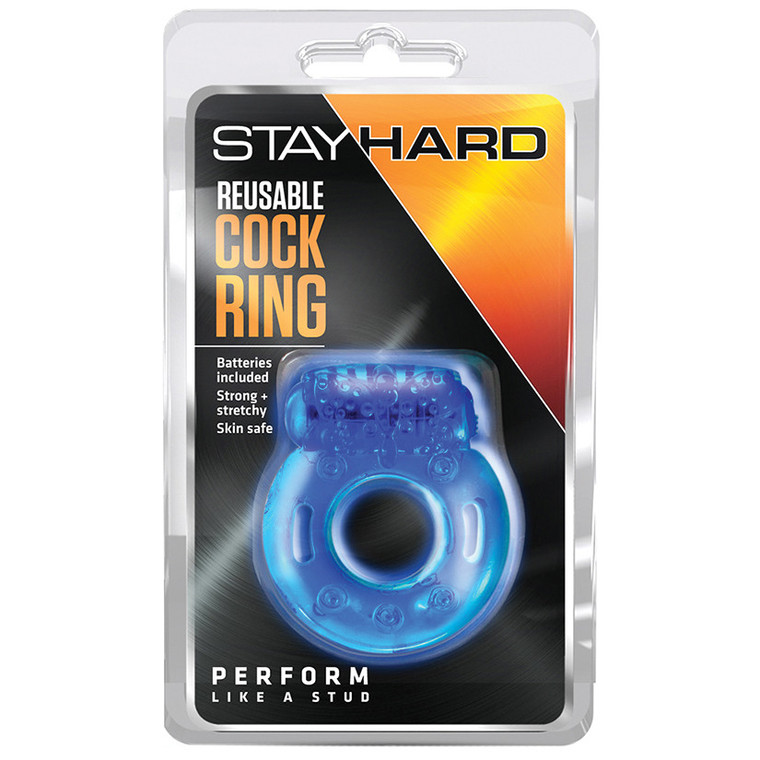 Stay Hard Reusable Cockring-Blue