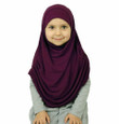  Girl Practical Hijab Scarf & Bonnet Dark Fuchsia