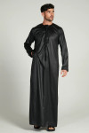 Men's Black Polyester Emirati Thobe (size 54 - 62)