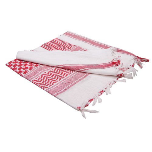 Cotton White & Red Arab Shemagh Head Scarf - House of Faith