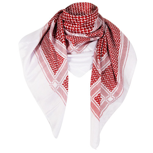 Cotton White & Red Arab Shemagh Head Scarf - House of Faith