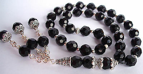 Black crystal Tasbih 33 Beads (24cm) Black crystal Tasbih 33 Beads (24cm)