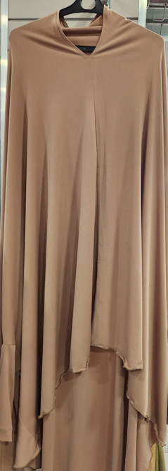 Light Brown Sleeves Lecra  Jelbab  Light Brown Sleeves Lecra  Jelbab