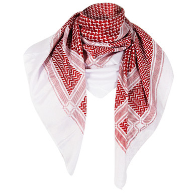 Red Traditional Shemagh Scarf stitches 