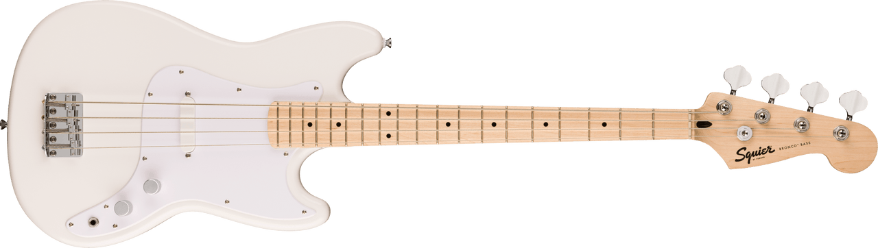 Squier Sonic Bronco Bass, Maple Fingerboard, White Pickguard