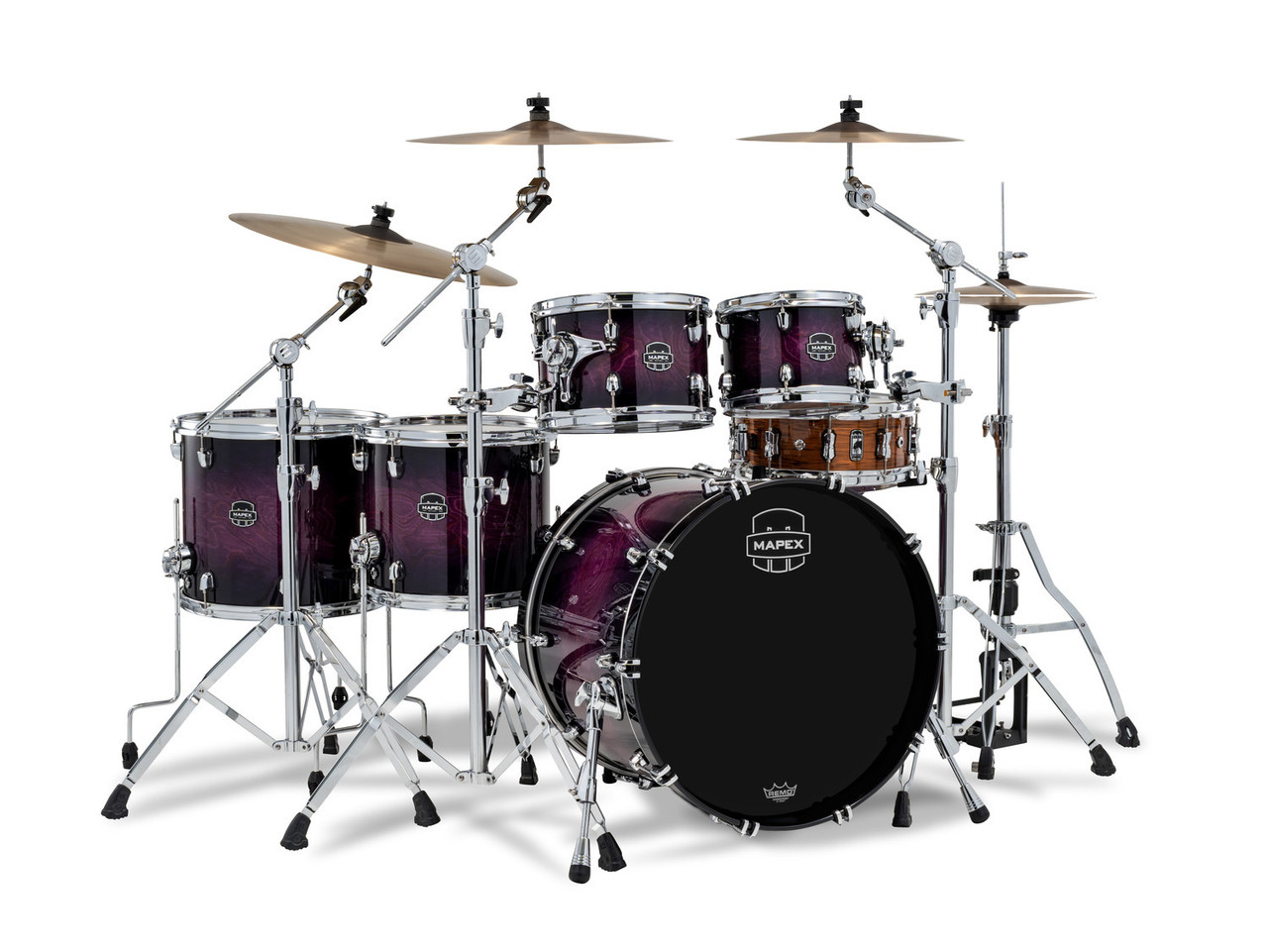 Mapex Saturn VI Studioease 5 Piece Shell Pack Without Snare Royal