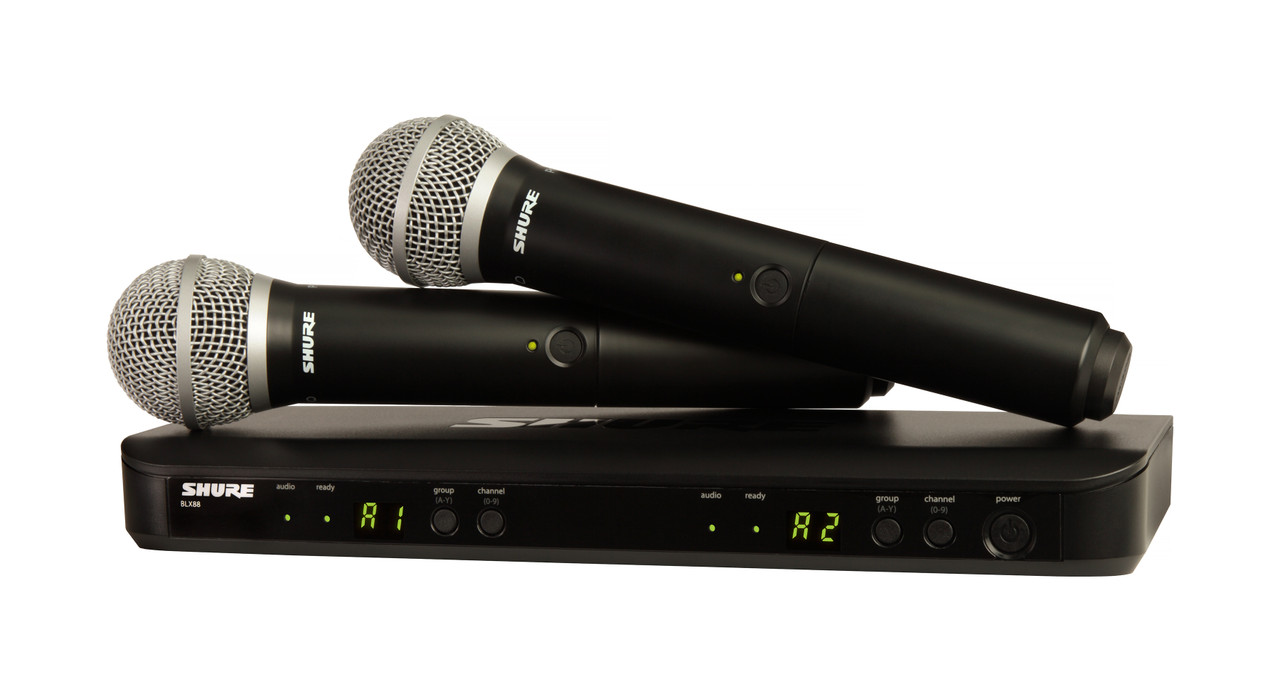 Shure BLX288/SM58-H11 Wireless Dual Vocal System with 2 PG58's. H11 Band