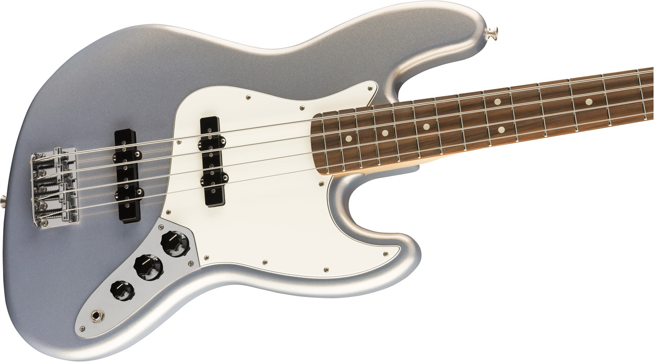 ベース Fender Player Jazz Bass silver Fender Player Jazz Bass - Silver with Pau Ferro Fingerboard