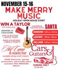 Celebrate the Holidays with Music: Join Us for Our Merry Music Open House! Fri - Sat, Nov. 15th - 16th
