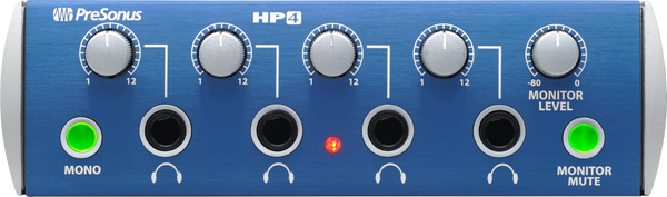 PreSonus HP4 4-Channel Headphone Amplifier, Blue, 220-240V AU