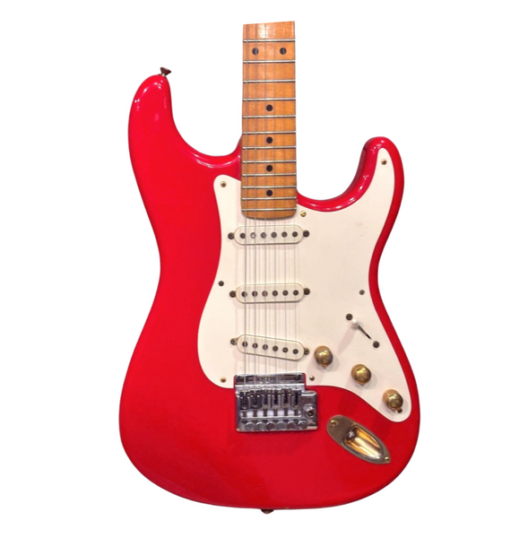 Schecter Strat Mid 80s Red Dallas Era Electric Guitar