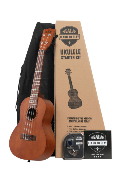 Kala Learn To Play Uke Starter Kit Tote Bag, Quickstart Guide, Clip-On Tuner, Tuner App, Free Online Lessons