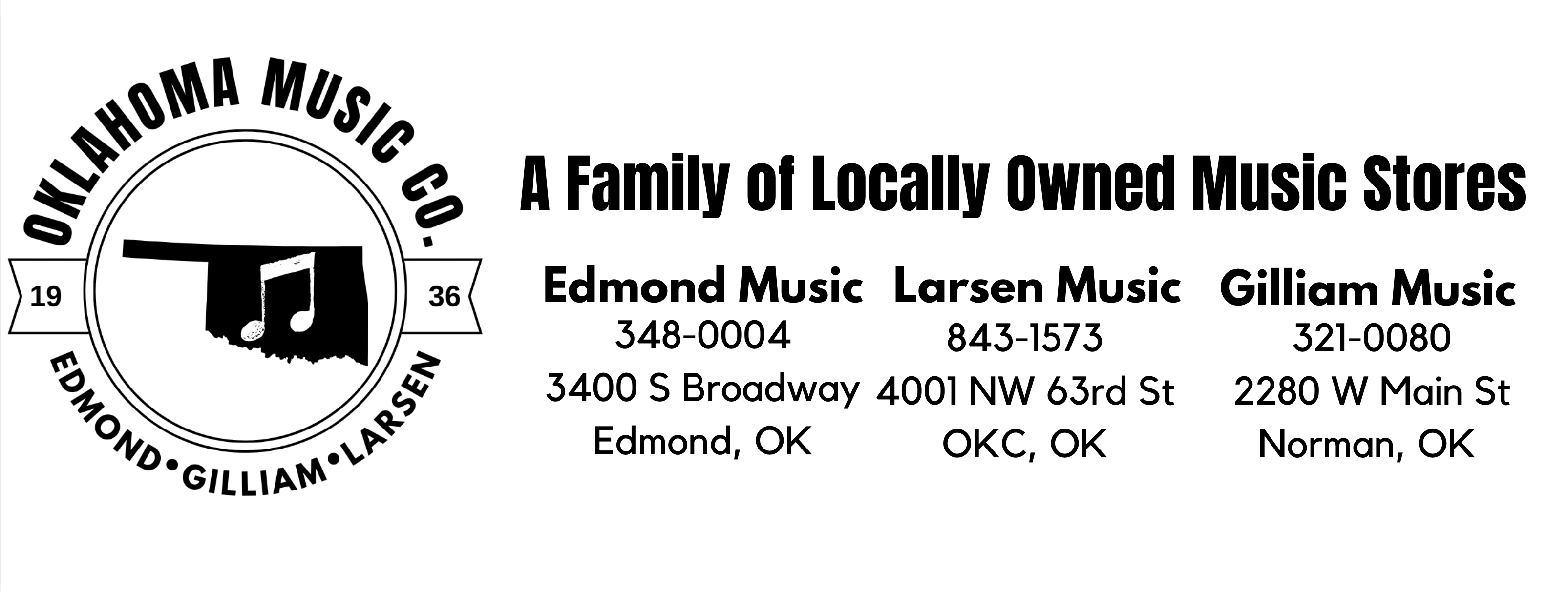 Edmond Music. Gilliam Music. Larsen Music.