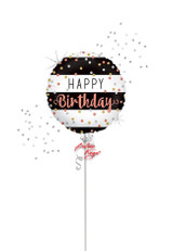 Hb Black And White Stripes Rose Gold Dots -NJ