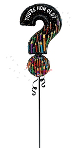 You’re How Old question mark birthday balloon with candle design for North New Jersey celebrations