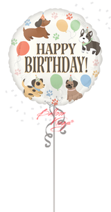 Large Happy Birthday Pawsome Party 28 inch dog themed foil balloon NYC delivery