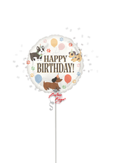 Happy Birthday Pawsome Party 18 inch dog themed foil balloon NYC delivery