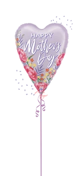 happy mothers day satin floral 26 inch heart balloon NYC delivery