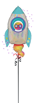 Anagram International Inc Iridescent Outer Space Holo Rocket - NJ