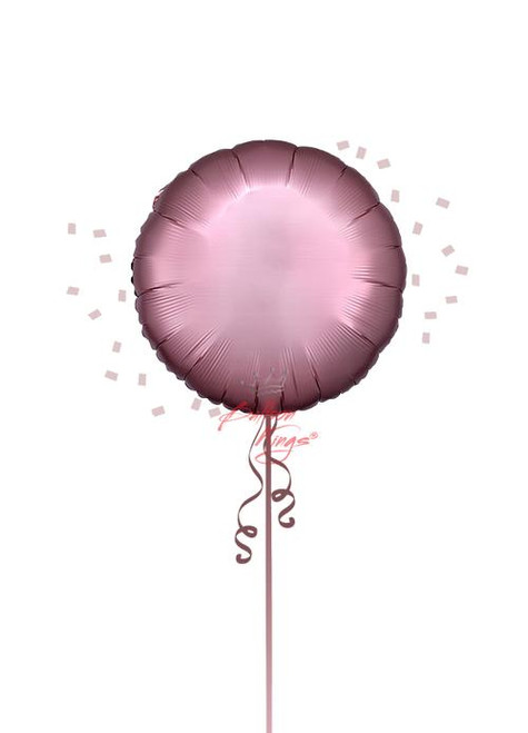 Satin Luxe rose copper round foil balloon