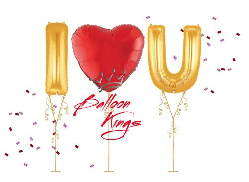 Romantic gold foil love balloons Dallas delivery
