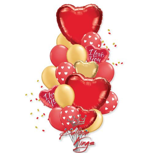 Love themed mixed foil latex balloon bouquet Dallas