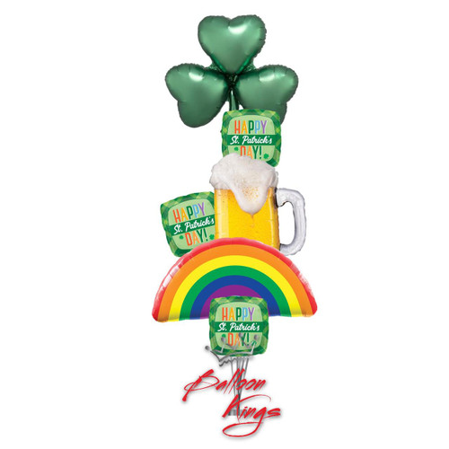 Helium-filled St Patrick’s Day foil balloon bouquet Dallas