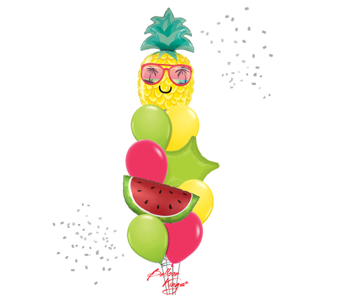 tropical large bouquet dallas pineapple watermelon balloon bouquet summer delivery